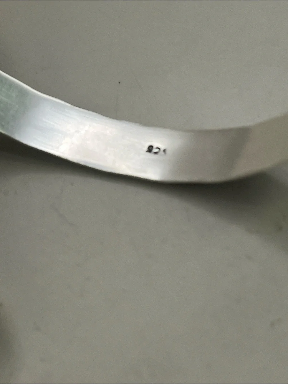 Sterling Silver Etched Pattern Bangle - Silver